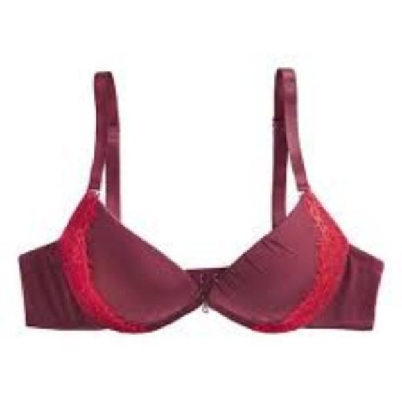 💦NWT Intimate Bra Eggplant/Ruby Color Pushup Padded Underwire - Picture 5 of 9